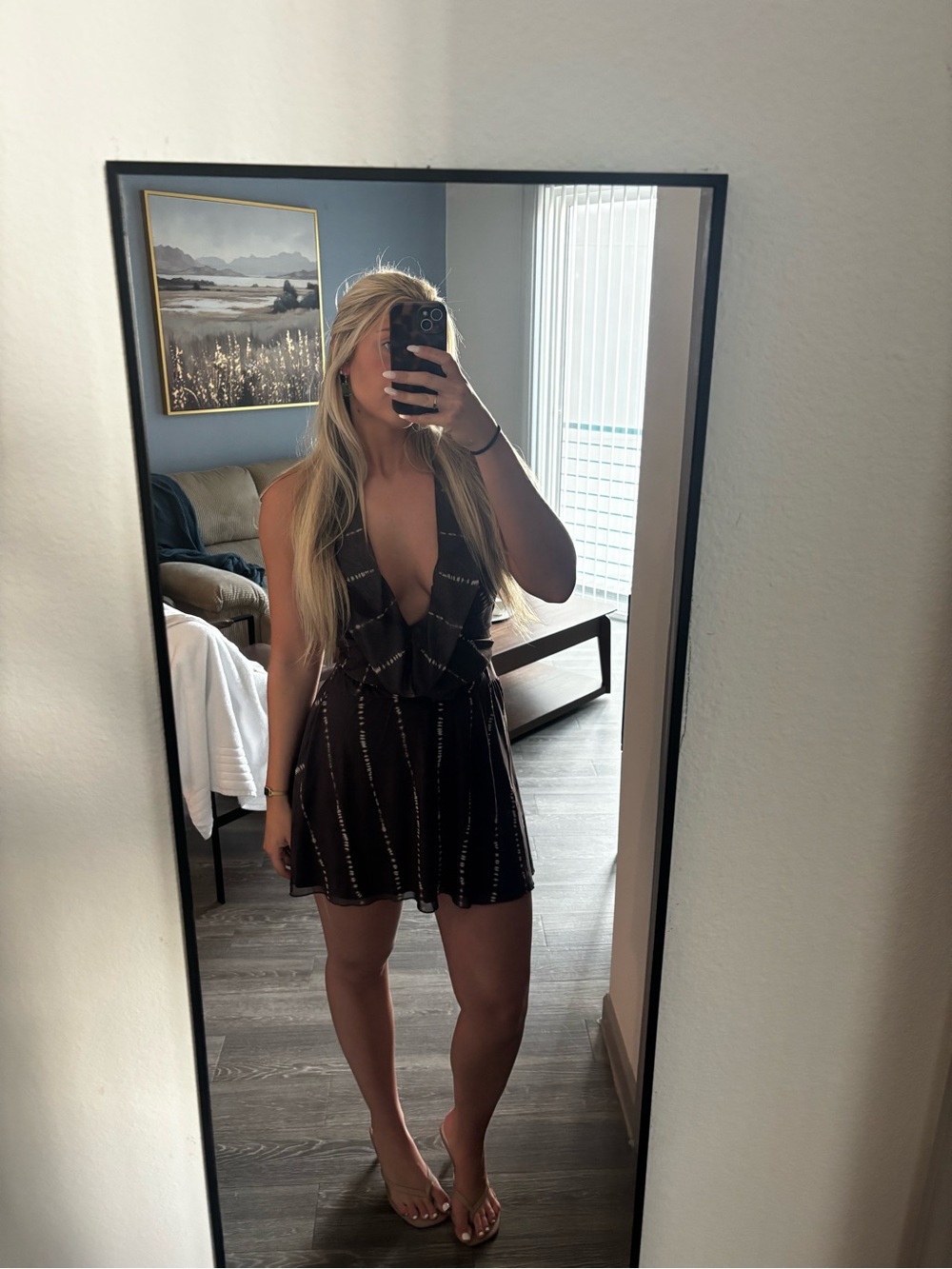 H&M Brown Striped Sleeveless Mini Dress - Picture 2 of 3